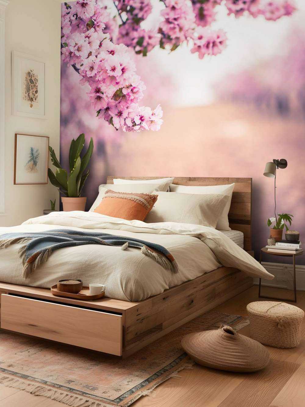 Fioletowe kwiaty japońskie