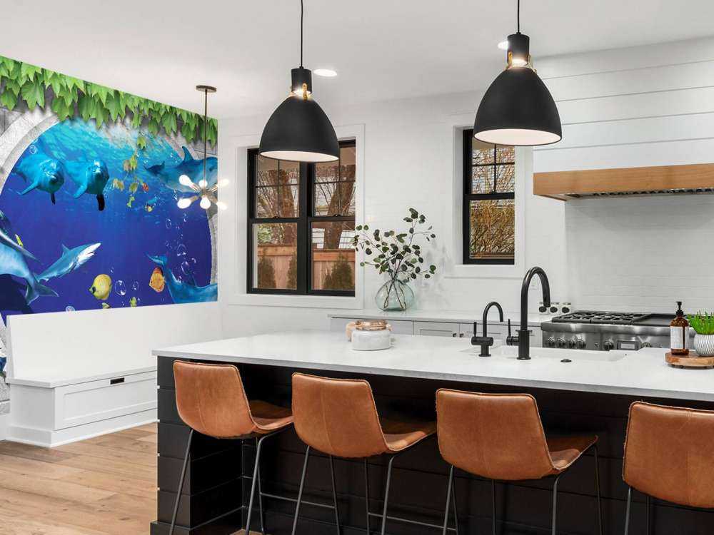 Delfiny przez ścianę