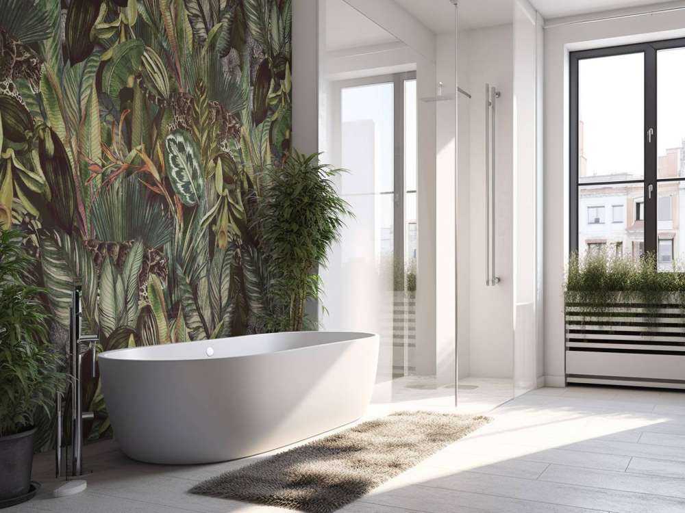 Lampart między liśćmi