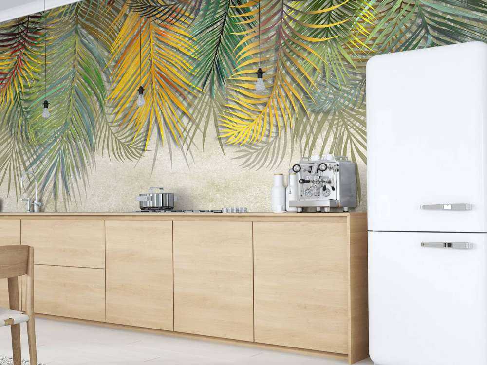 Tęczowe liście palmowe