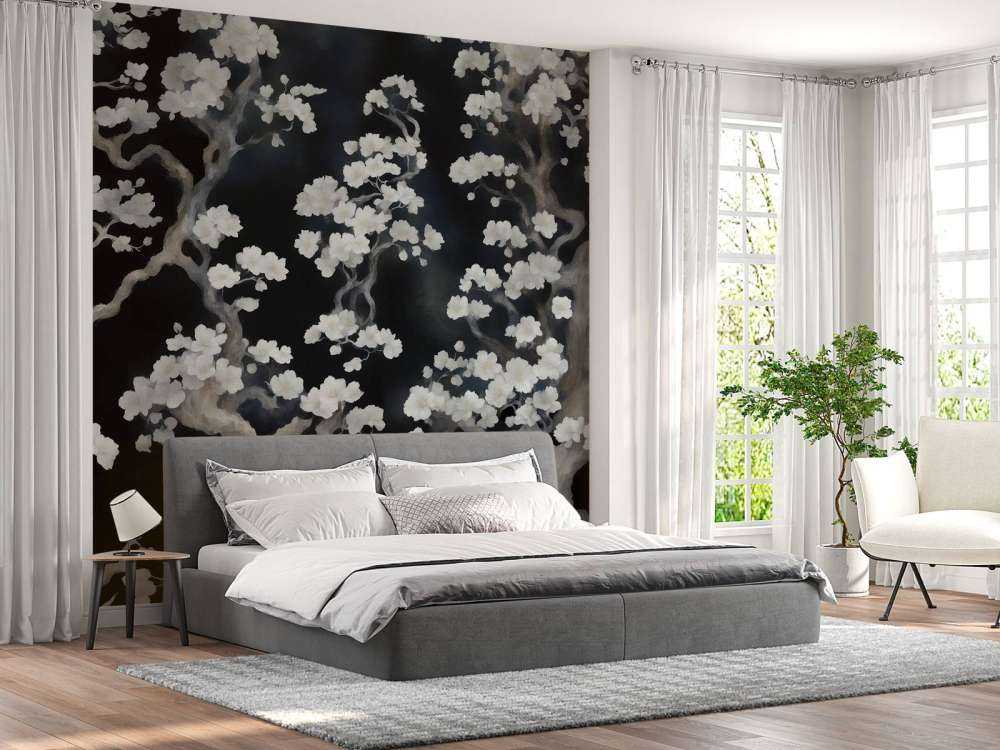 Cudowny kwitnący las - czarny