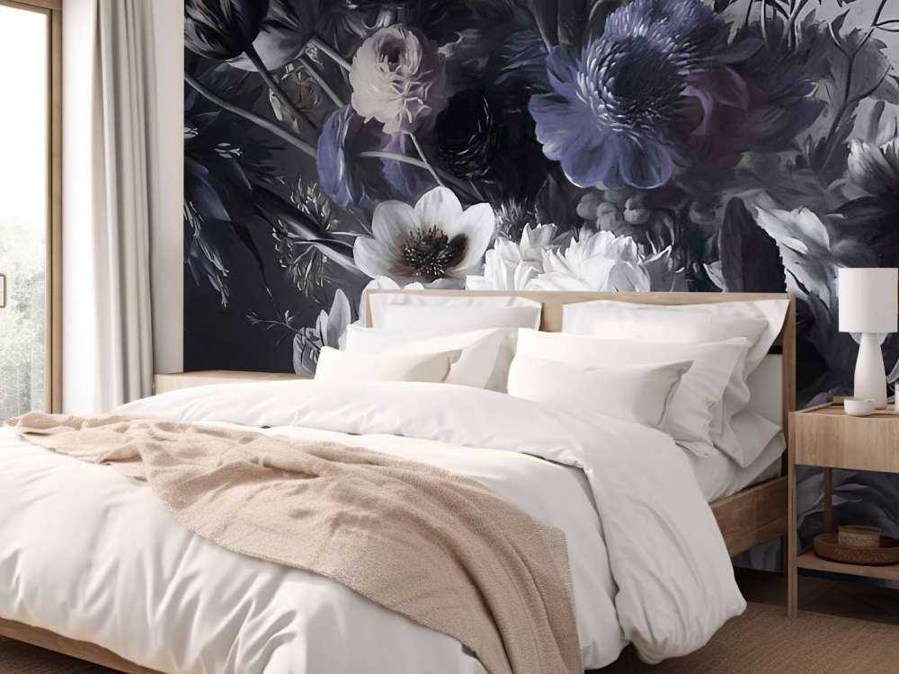 Duży bukiet z anemonami niebieskimi