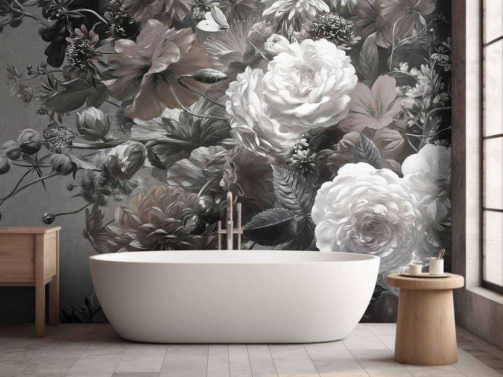 Duży bukiet z makami Sepia