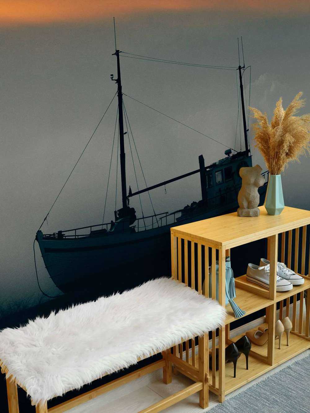 Łódź o zachodzie słońca