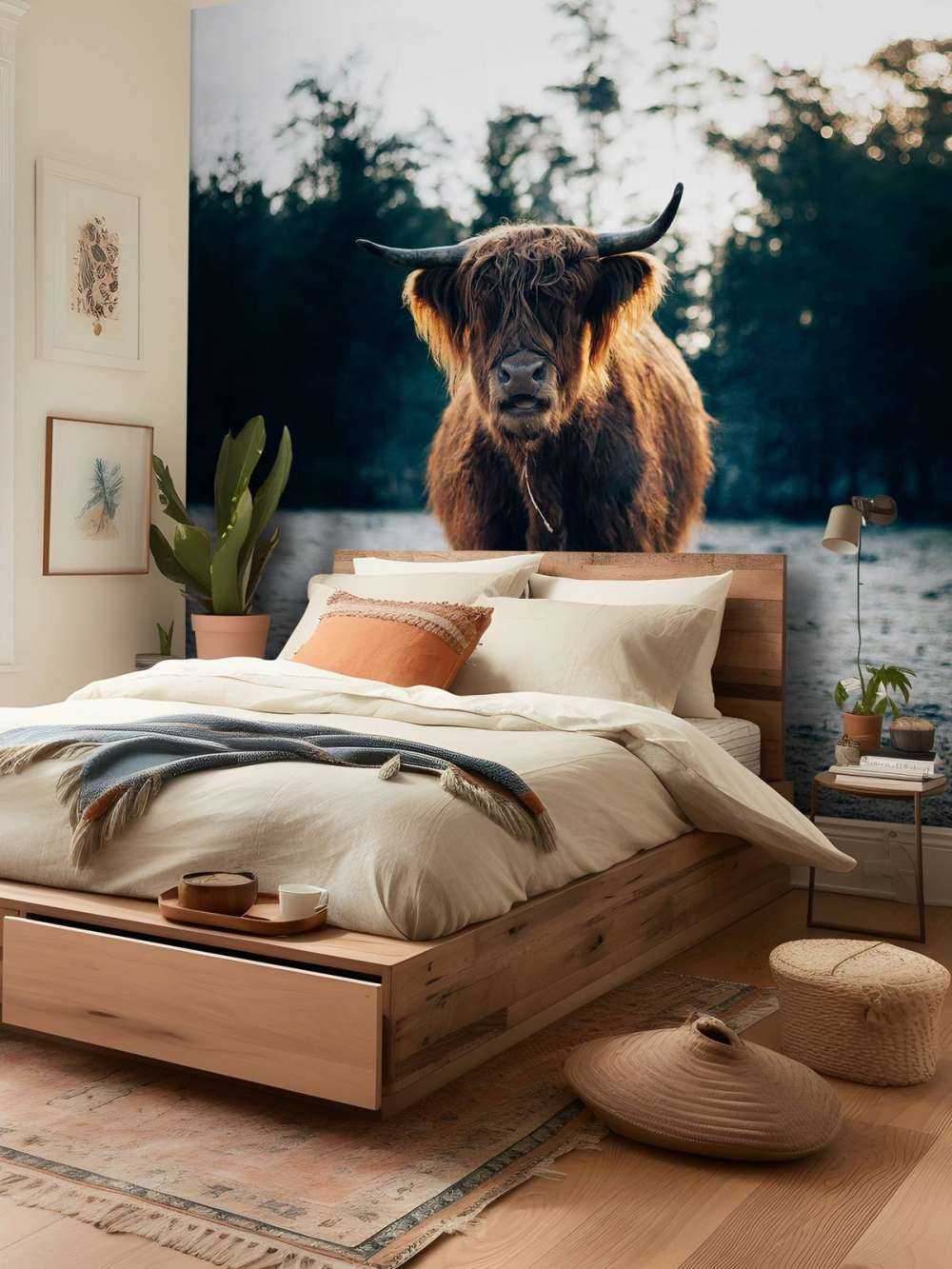 Szkocki góral w porannym słońcu