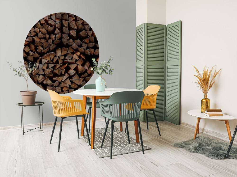 Okrągłe stosy drewna