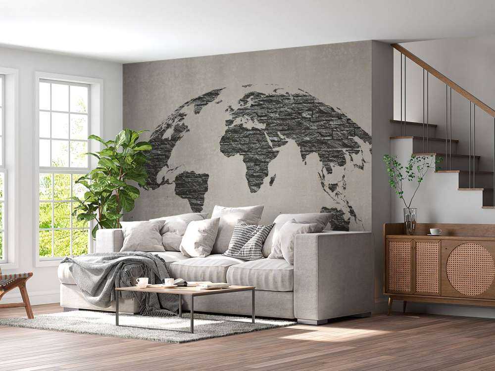 Mapa świata ciemne kamienie