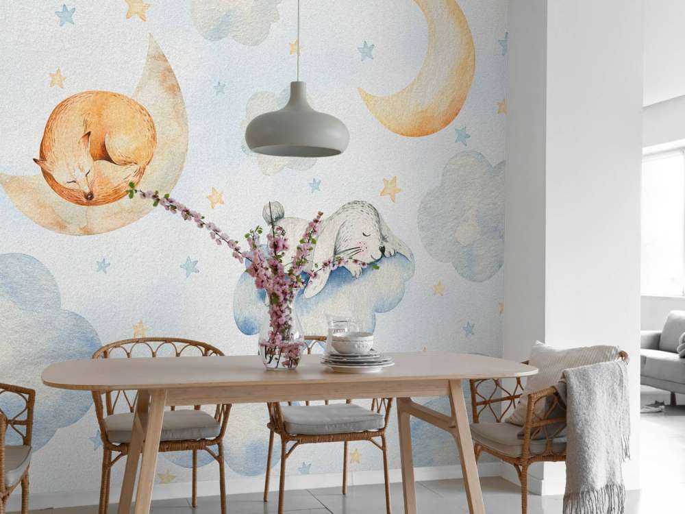 Śpiący przyjaciele w chmurach