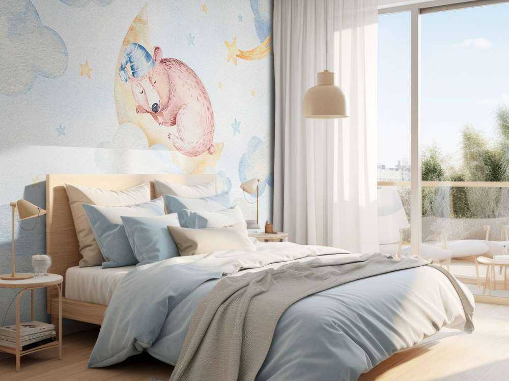 Śpiący niedźwiedź w chmurach