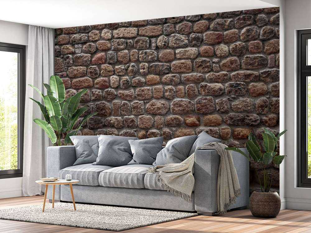 Mur z dużymi kamieniami