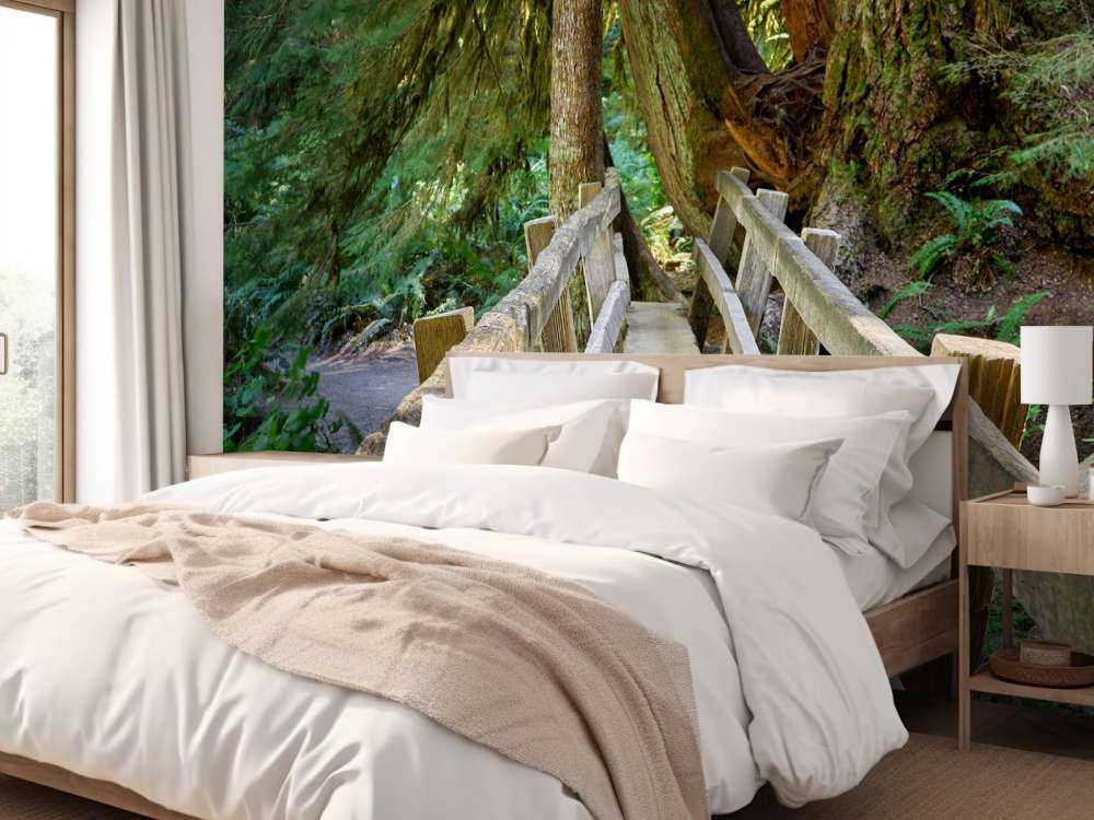 Drewniany most przez las