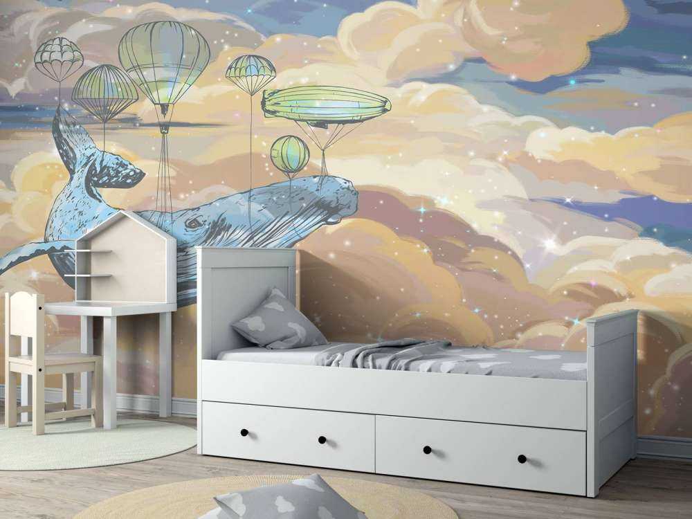 Wieloryb ze swoimi balonami na gorące powietrze