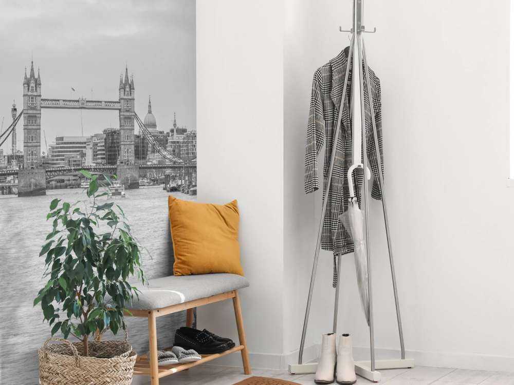 Pejzaż miejski Londynu w czerni i bieli