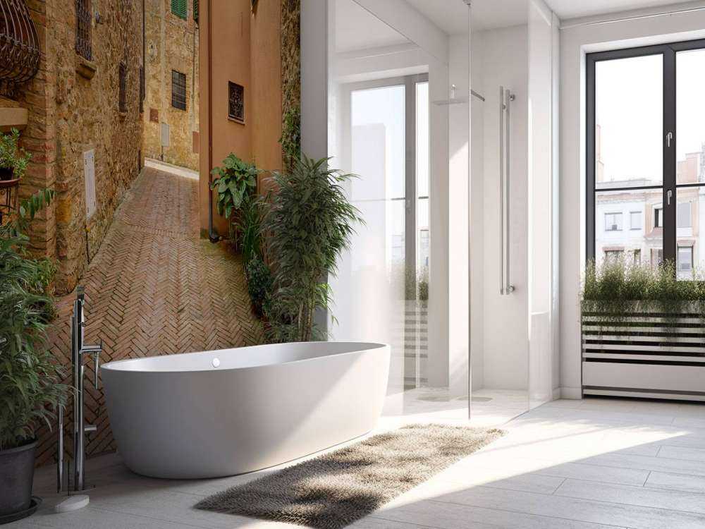 Ulica z roślinami i kwiatami