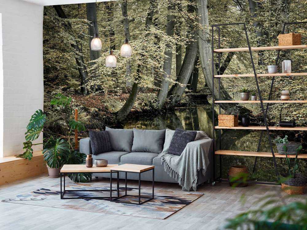 Strumień z wiszącymi drzewami