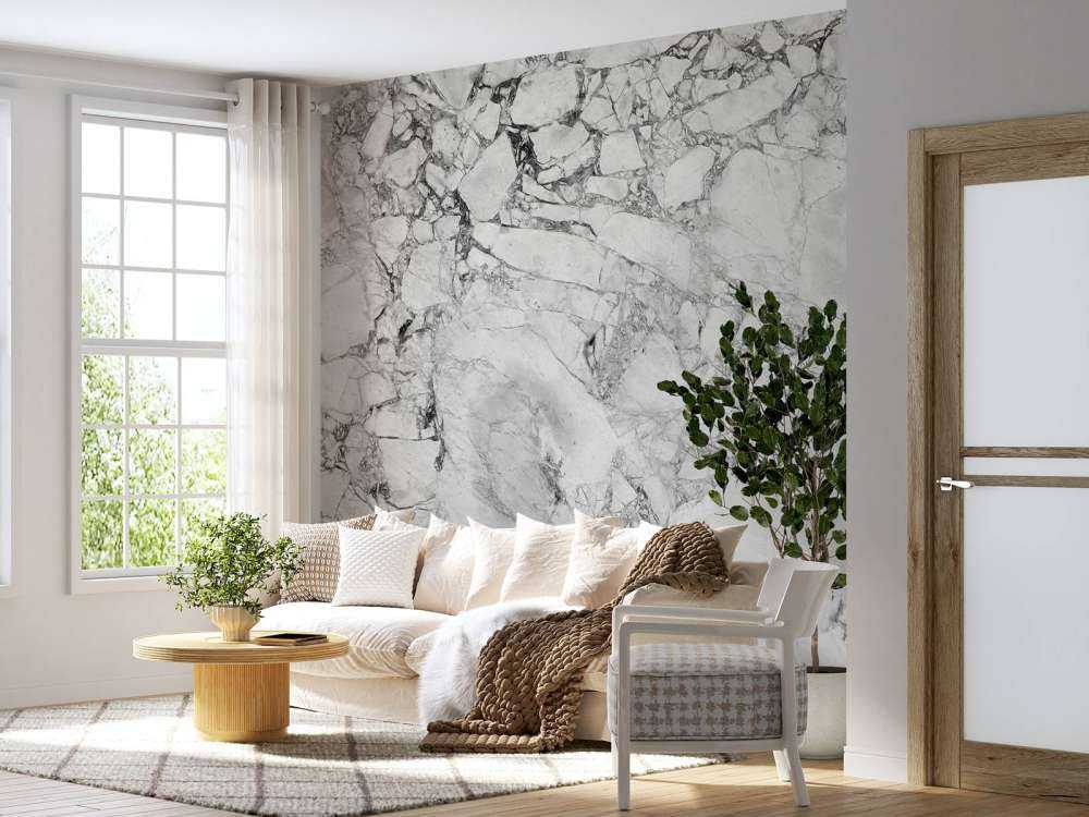 Czarno-biały marmur o gruboziarnistej strukturze