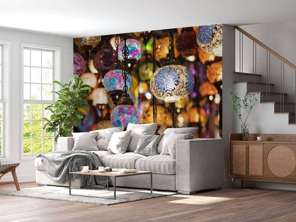 Kolorowe lampy szklane