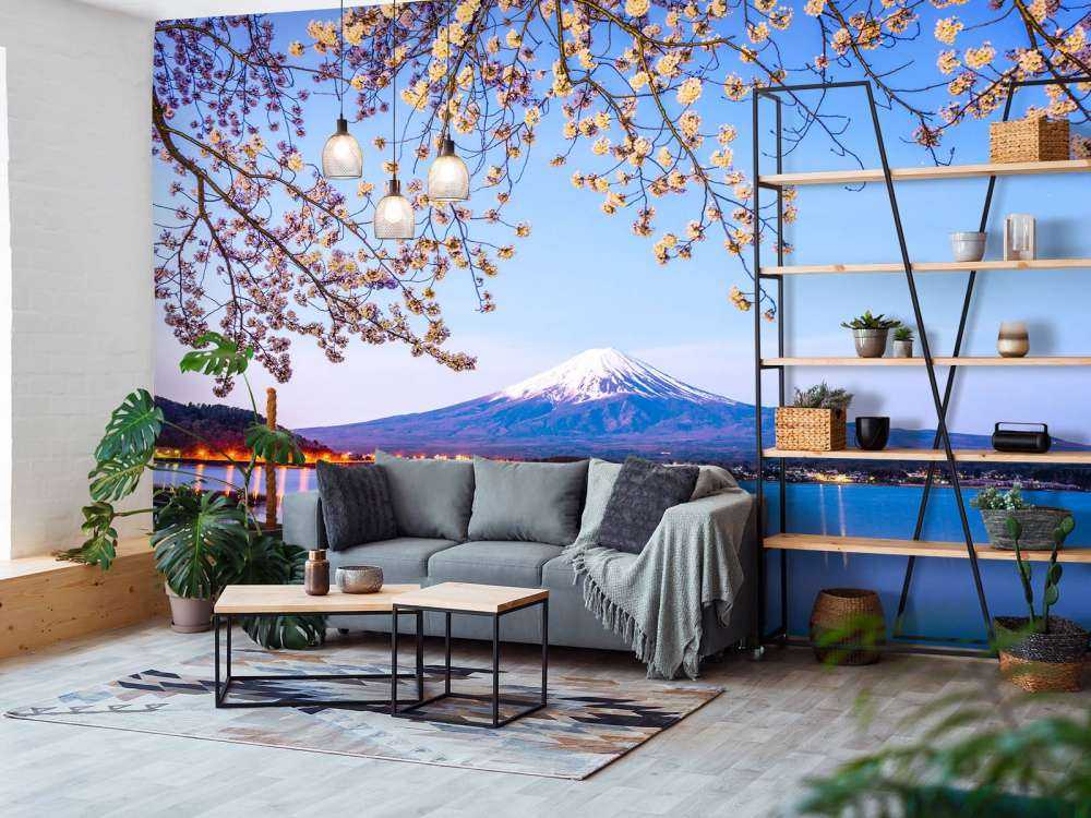 Góra Fuji na brzegu wody