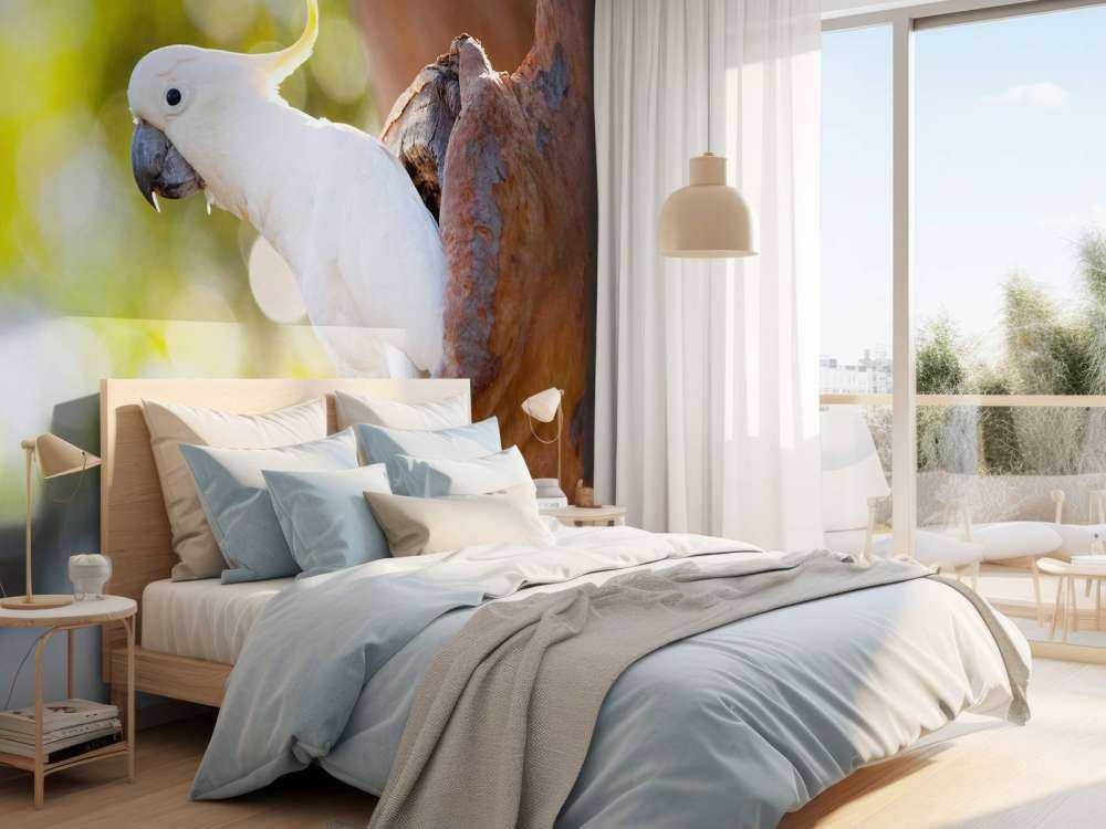 Kakadu w dziupli drzewa