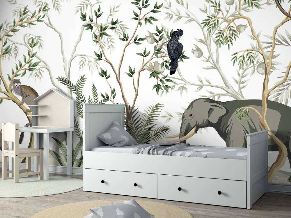 Narysowane zwierzęta w dżungli