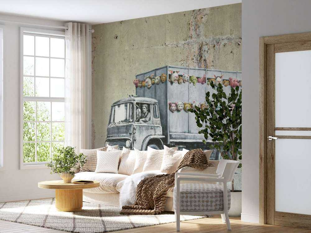 Banksy - Meat truck, raw concrete