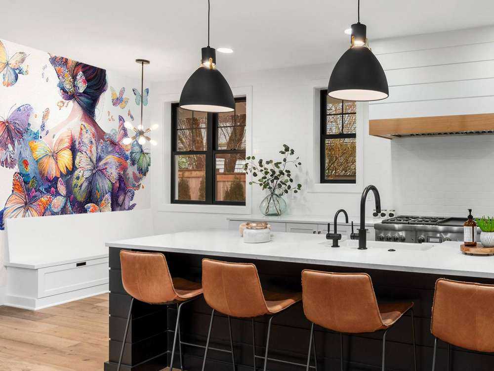 Akwarelowy motyl kobiece ciało #1