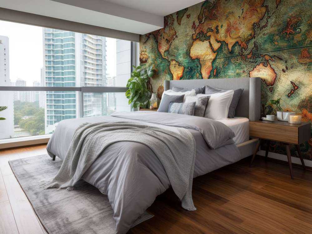 Zabytkowa historyczna mapa świata