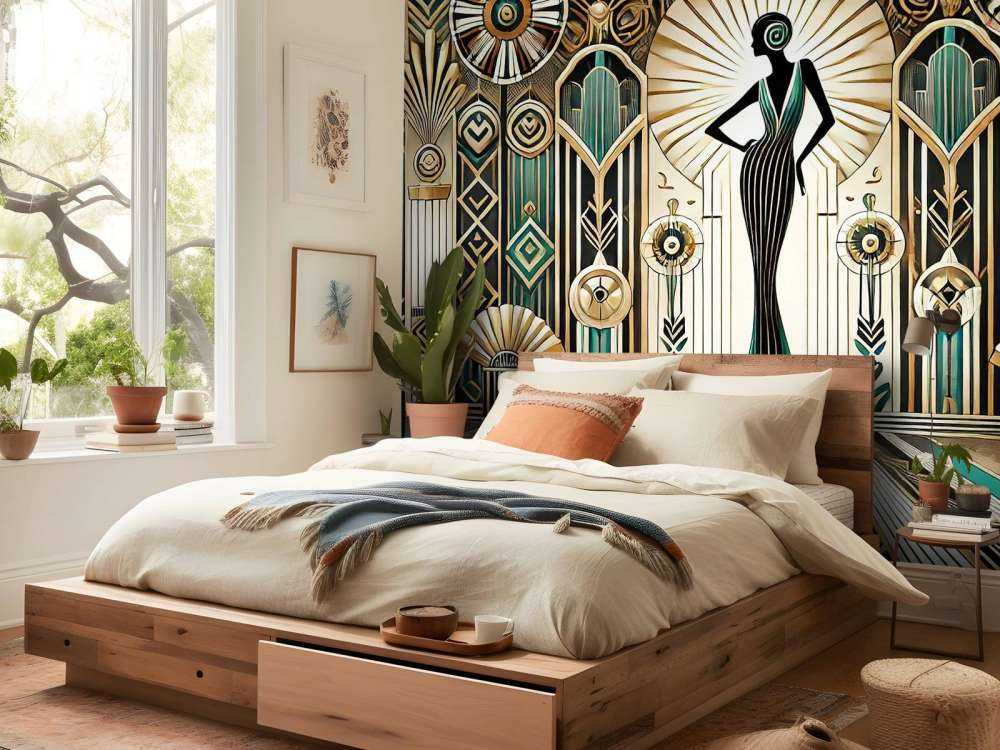 Scena elegancji vintage w stylu art deco