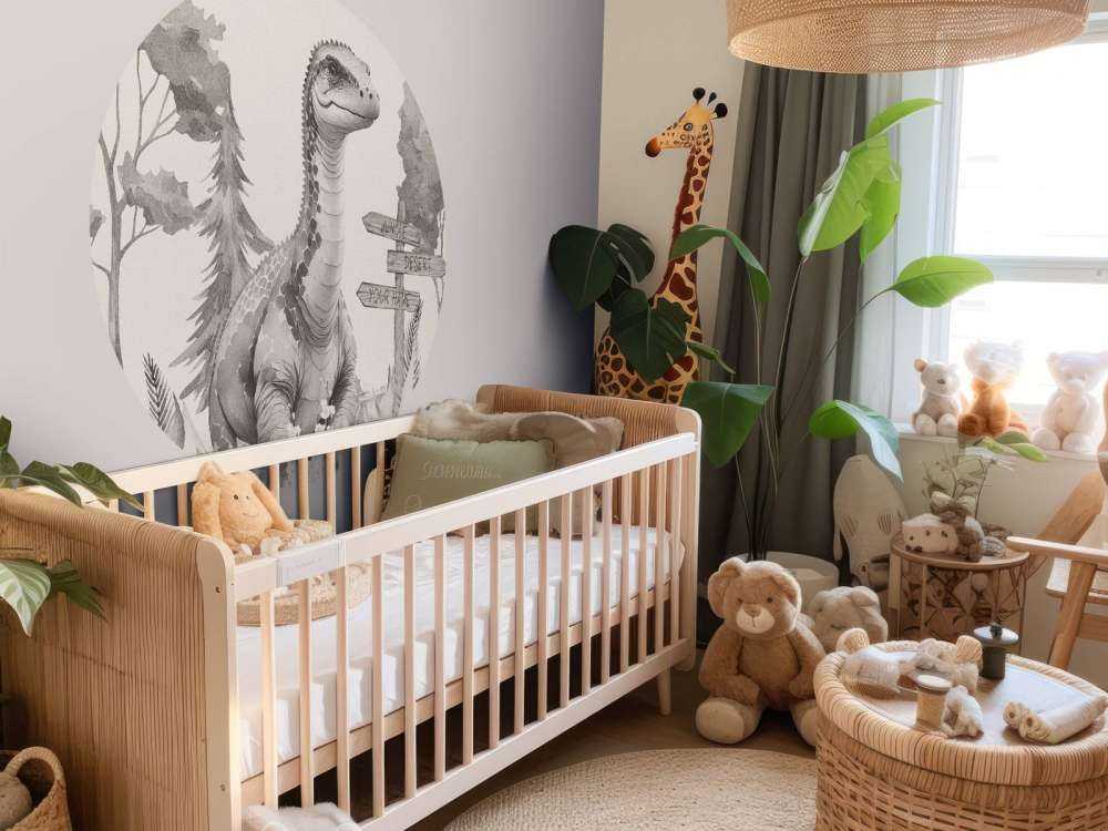 Młody brachiozaur w beżowej dżungli