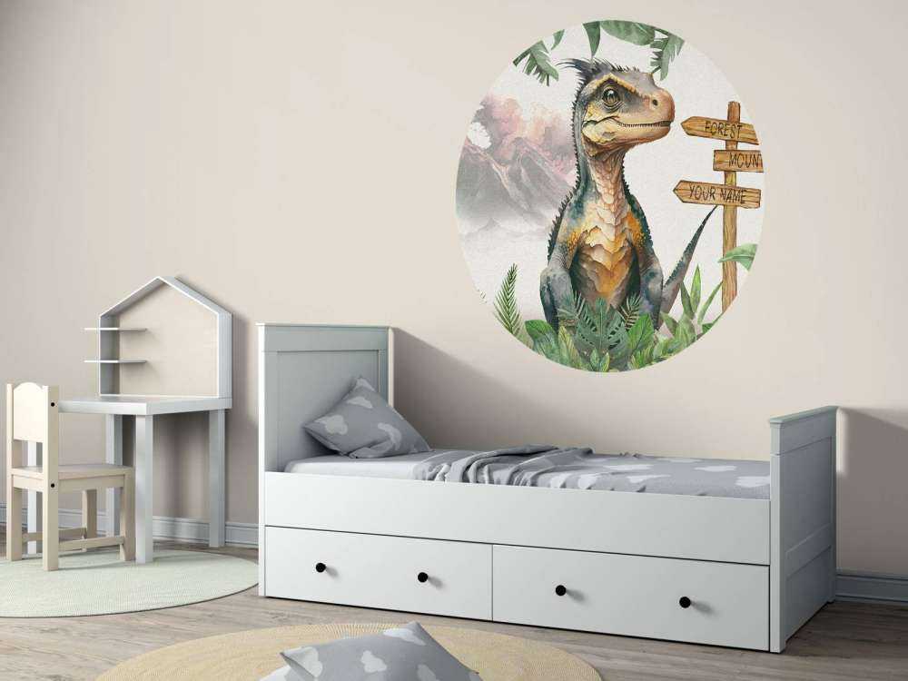 Młody velociraptor w dżungli