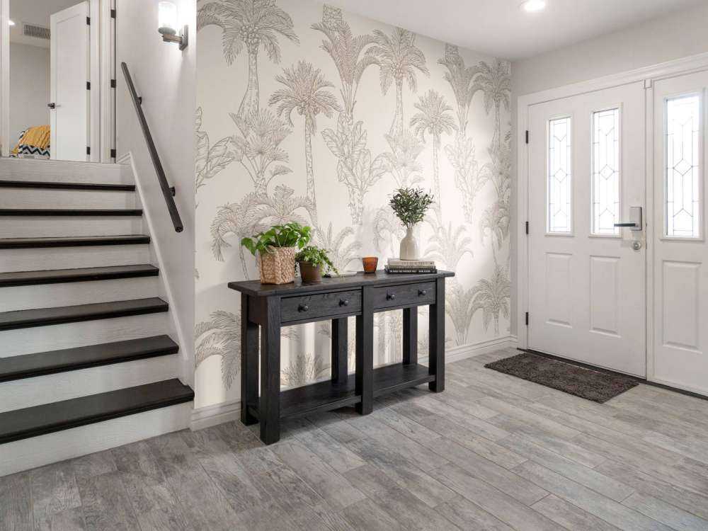 Dżungla line-art beżowa