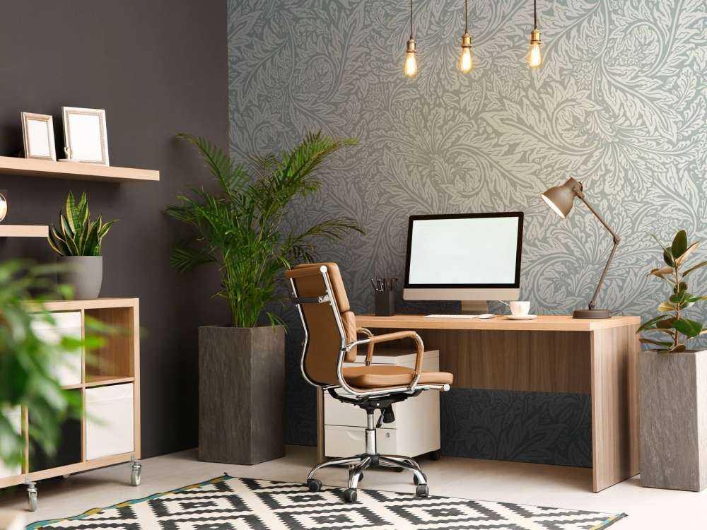 Kwiaty i liście Morris - pudrowy błękit