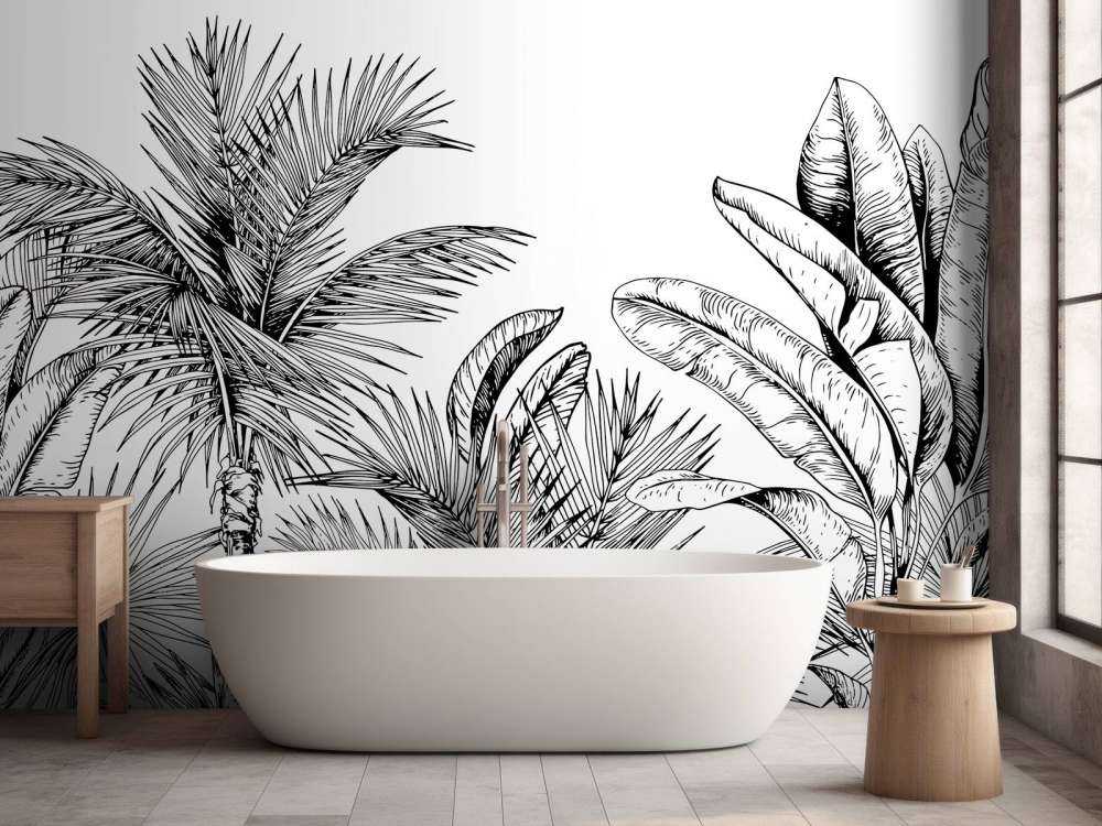 Palmy i liście bananowca