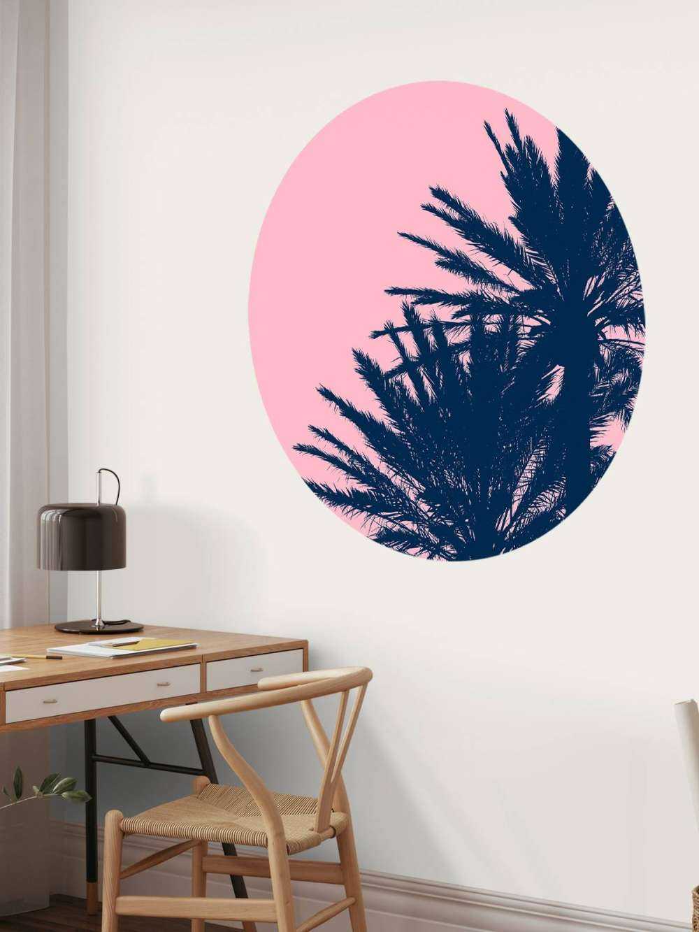 Palmy na różowym tle