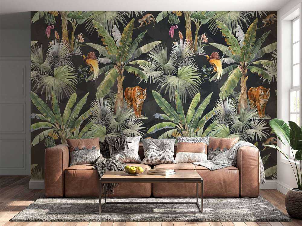 Palmy i zwierzęta z dżungli