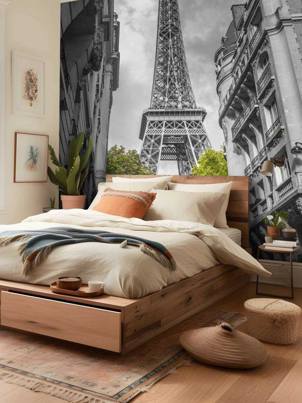 Wieża Eiffla czarny i biały