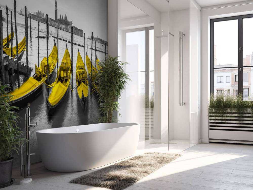 Gondole wzdłuż kanału