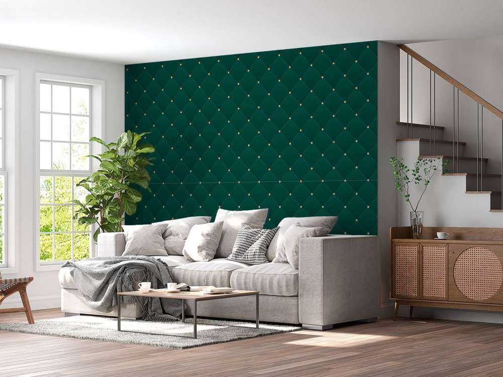 Ciemno zielony wzór chesterfielda