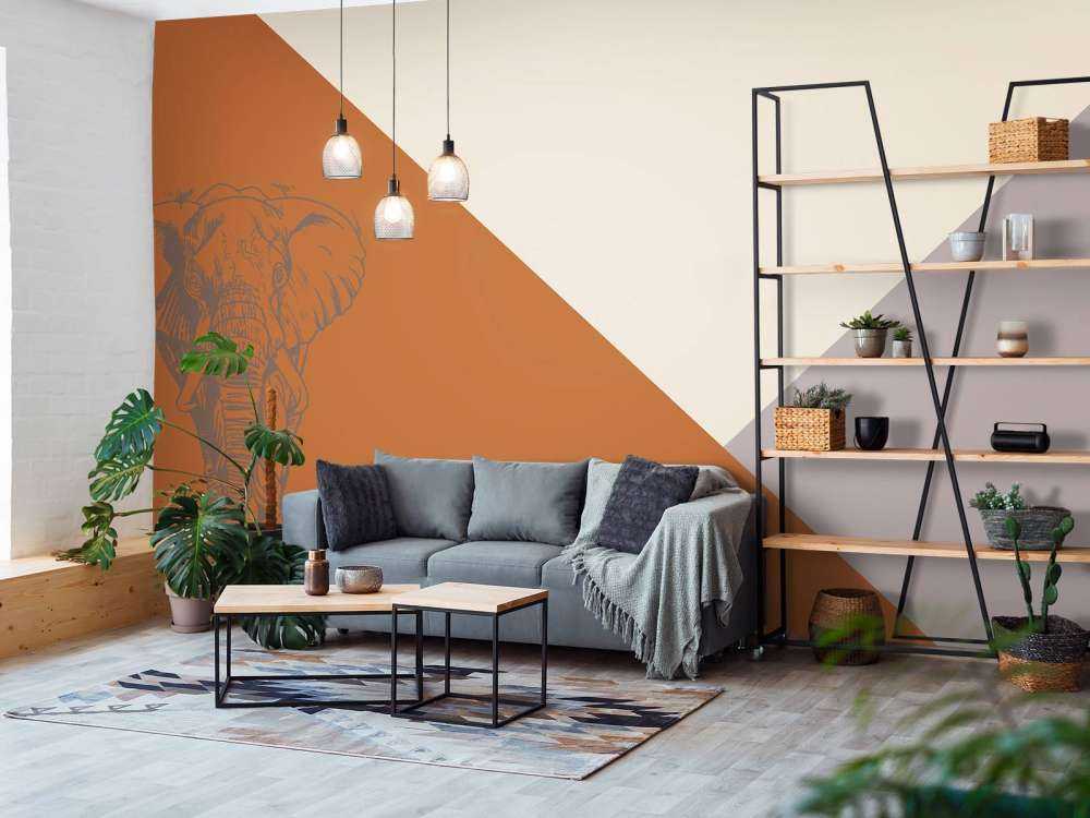 Rdzawe trójkąty ze słoniem