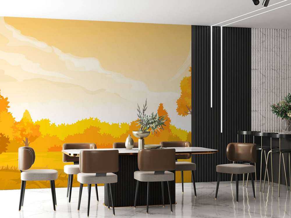 Ilustracja jesiennego krajobrazu