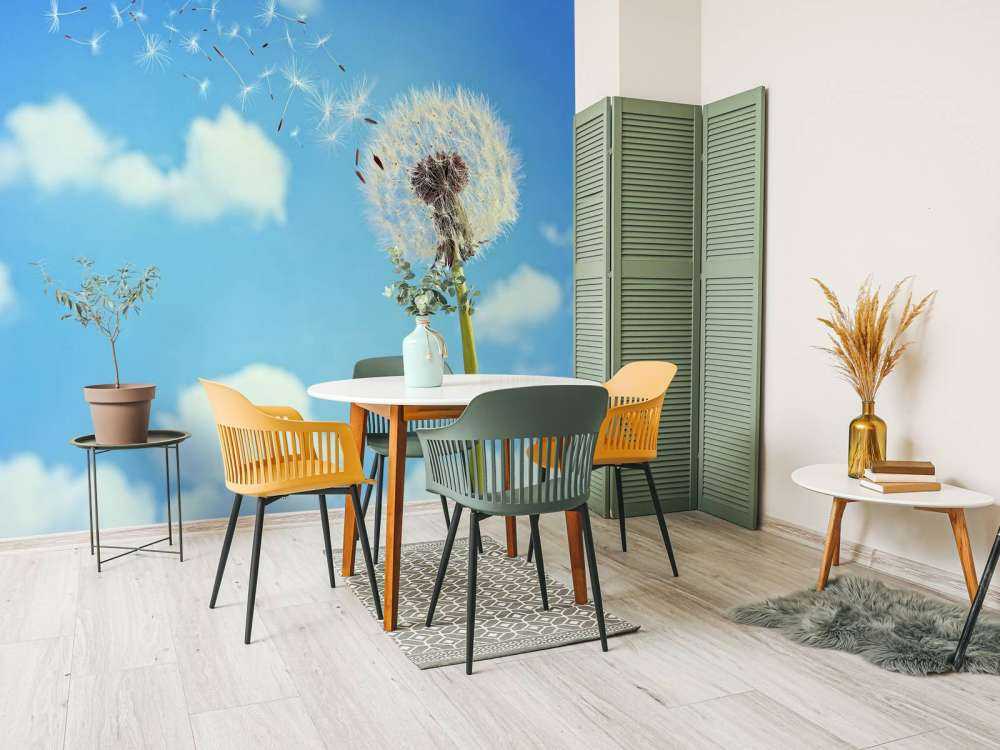 Latające nasiona mniszka lekarskiego