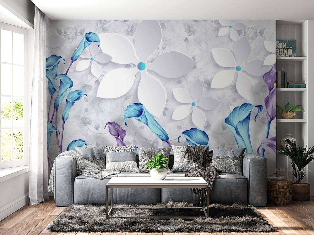 Niebiesko białe kwiaty