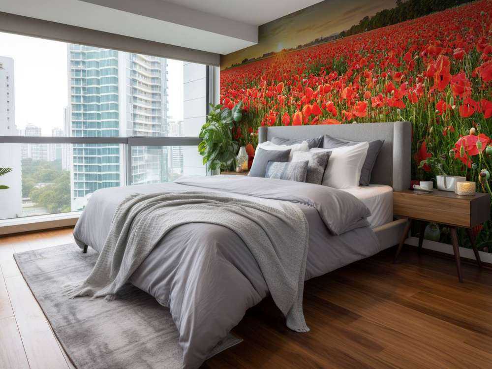 Zachód słońca z makami