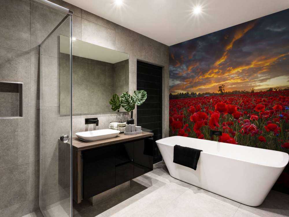 Pole maków z pięknym niebem