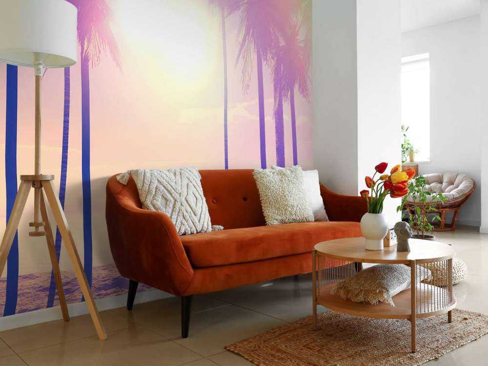 Vintage palmy i ocean