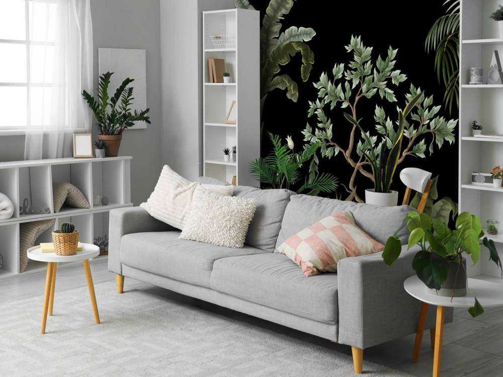 Drzewa z ciemnym tłem