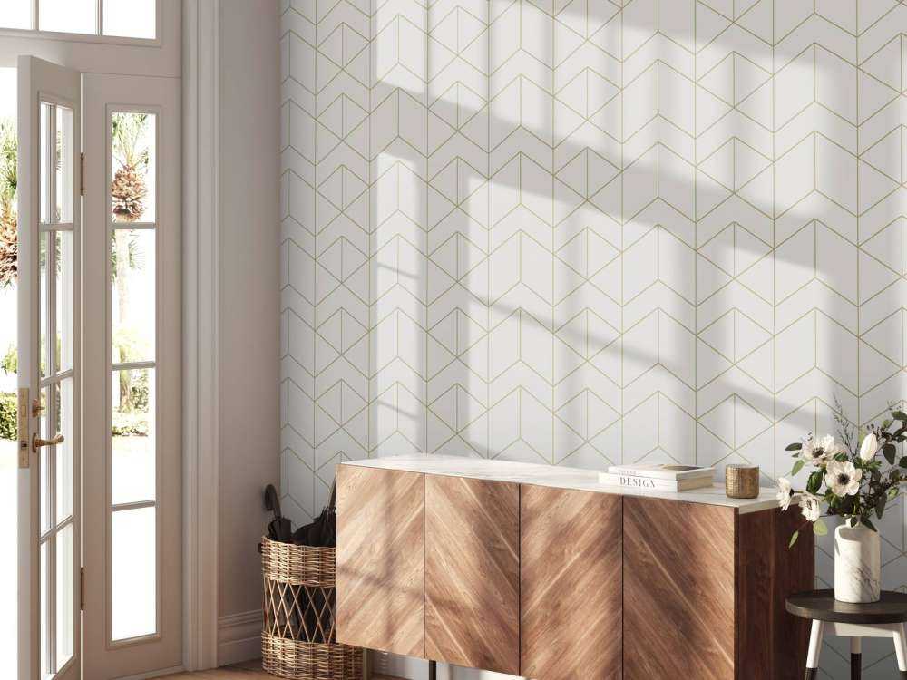 Białe płytki geometryczne