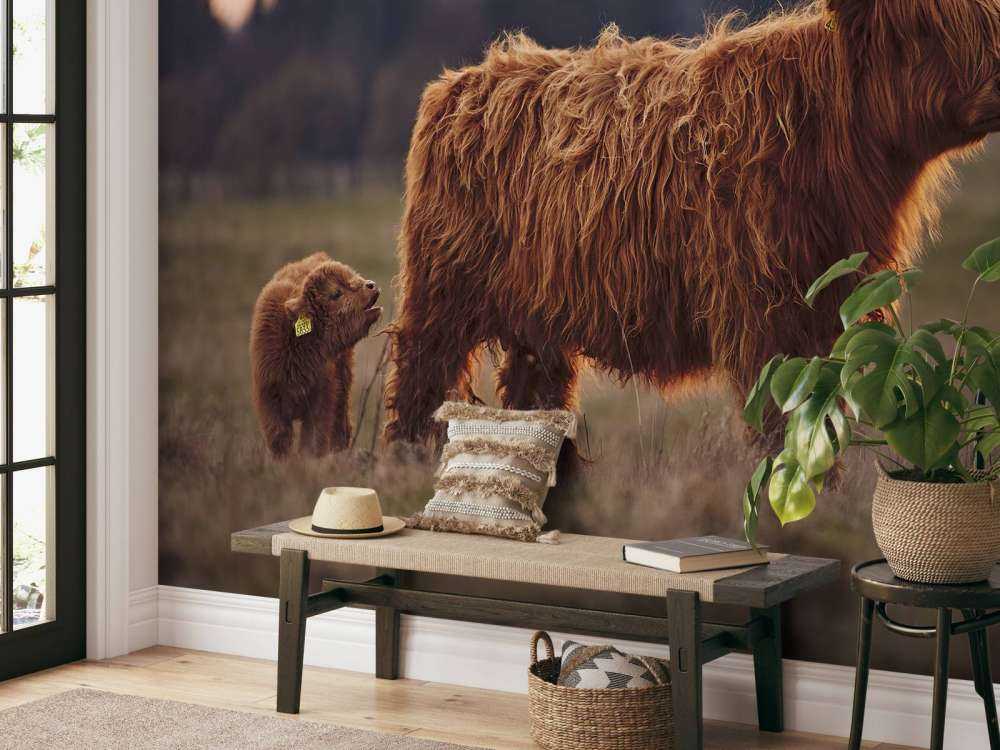 Szkockie wyżyny na łące