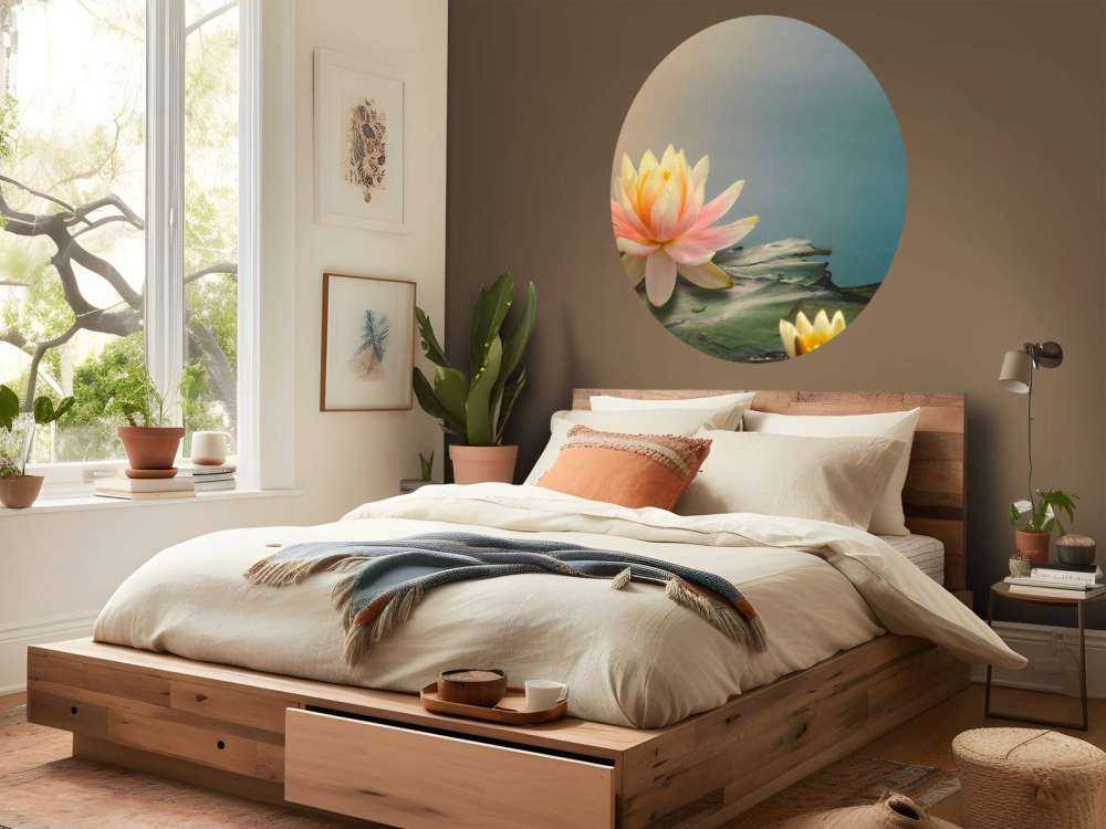 Staw z kwiatami lotosu