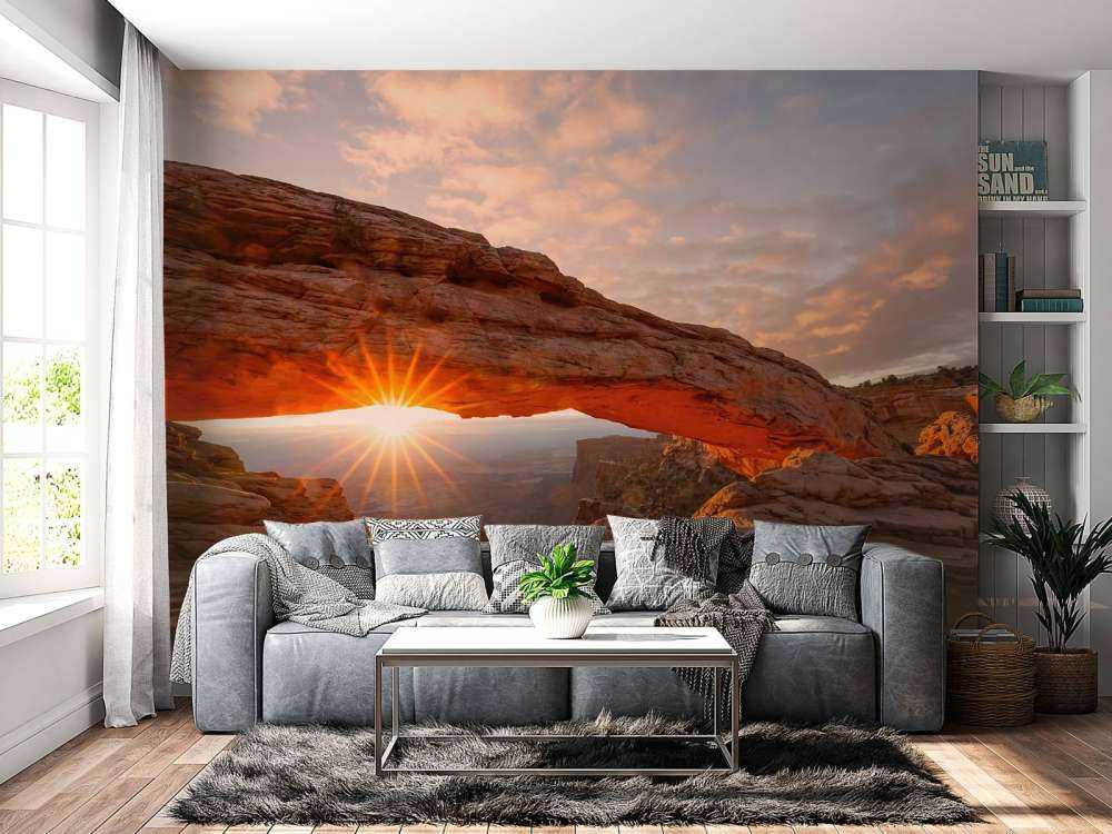 Zachód słońca pod skałami